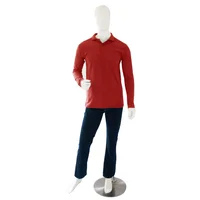 Camiseta Tipo Polo Manga Larga Roja _ Pmlrjtxl