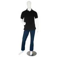 Camiseta Tipo Polo Manga Corta Negra _ Pmcngts