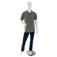 Camiseta Tipo Polo Manga Corta Gris _ Pmcgrtxl