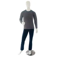 Camiseta Cuello Redondo Manga Larga Gris _ T-Smlgrtm