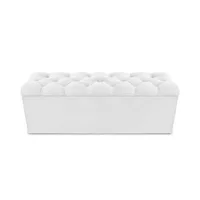 Puff Baúl Zapatero Shoes Diamond 120X40X50 Blanco