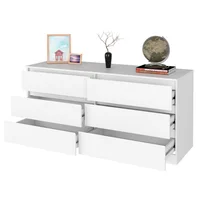 Comoda Doble 6 Cajones Asteria 71X153X50 Blanco