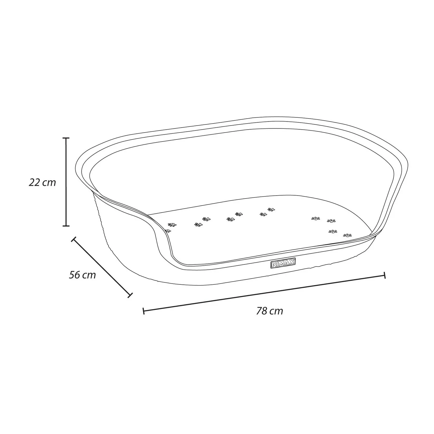 Cama Para Mascotas Ovalada 78x56x22cm Grande Mocca Rimax 7