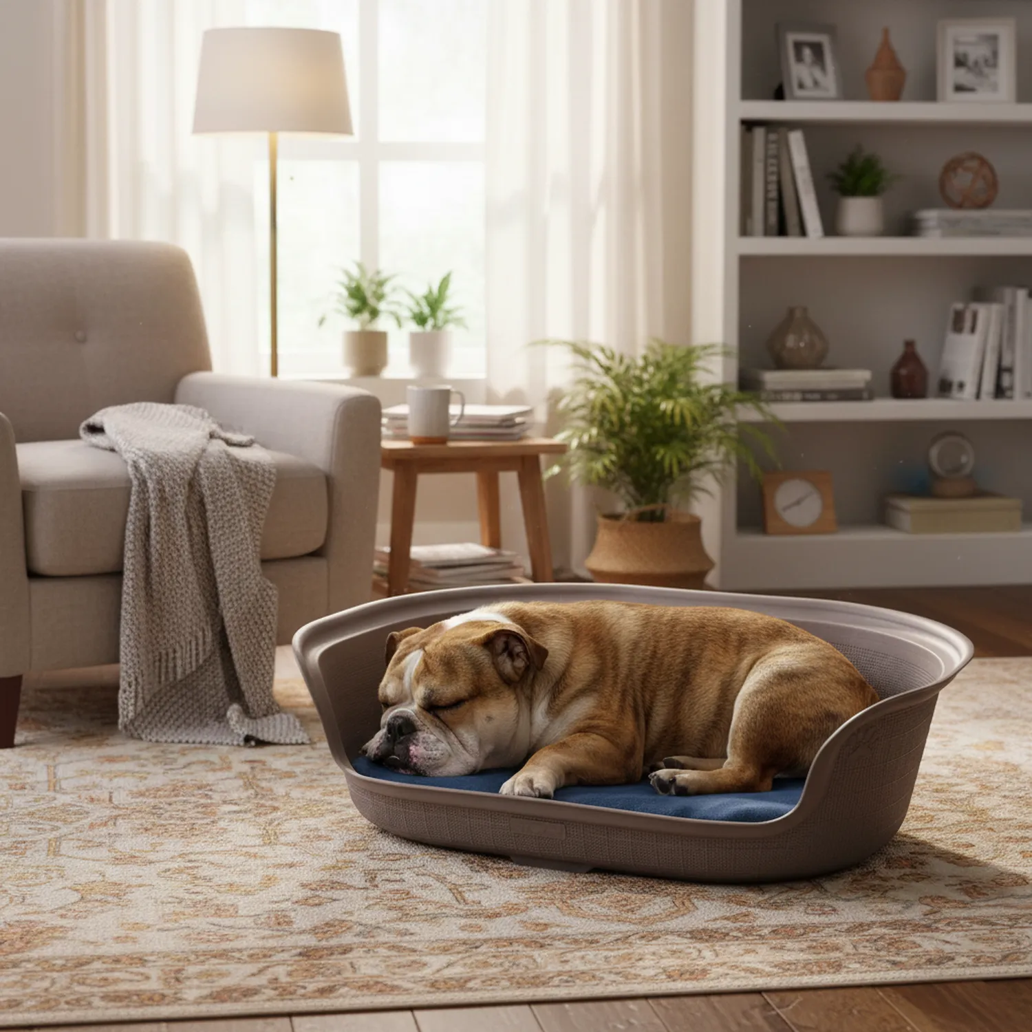 Cama Para Mascotas Ovalada 78x56x22cm Grande Mocca Rimax
