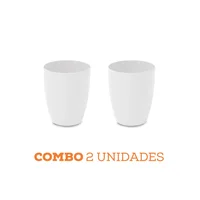 Set X2 Materas Plástica Cónica Coubi Orchid 18cm Blanco
