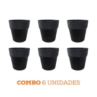 Set X6 Materas Plástica Cónica Furu 12cm Antracita