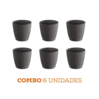 Set X6 Materas Plástica Cónica Sandy P 11cm Antracita