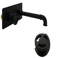 Grifería De Lavamanos Monocontrol De Pared Industry Black Consumo 8.3 l/min