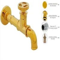Grifería Fria Lavamanos Pared Industry Golden Consumo 8.3 l/min