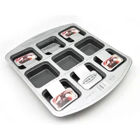 Molde para Brownies de 9 Unid 31.5x26x2.7 cm Press 77118 Gris