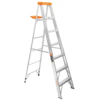 Escalera 2.17 m 7 Escalones 6 Peldaños Tijera con Bandeja Aluminio Tipo II 175 kg