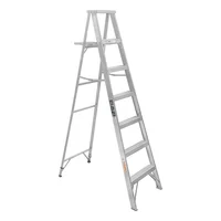 Escalera 2.10 m 7 Escalones 6 Peldaños Tijera con Bandeja Aluminio Tipo III 150 kg