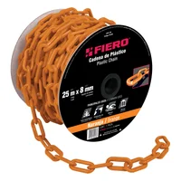 Carrete de Cadena Plástica Naranja de 25 M. Espesor 8 Mm