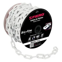 Carrete de Cadena Plástica Blanca de 25 M. Espesor 8 Mm