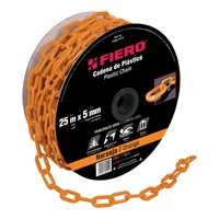 Carrete de Cadena Plástica Naranja de 25 M. Espesor 5 Mm