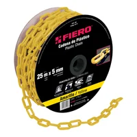 Carrete de Cadena Plástica Amarilla de 25 M. Espesor 5 Mm