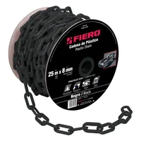Carrete de Cadena Plástica Negra de 25 M. Espesor 8 Mm