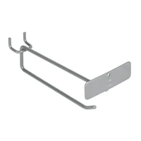 Gancho Recto de 15 cm para Panel Ranurado. Con Portaetiqueta