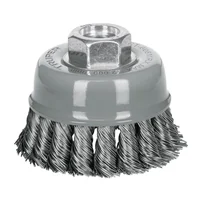 Grata Copa de Alambre Trenzado Grueso de 3'' Eje Multi Rosca