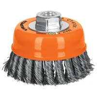 Grata Copa de Alambre Trenzado Grueso de 4'' Eje de 5/8-11