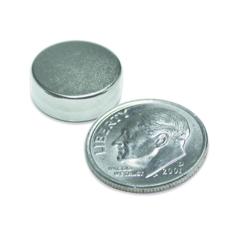 10 Magneti Al Neodimio Disco 7x7 Mm N40 - Forza 1,7 Kg, Nichelati, Potenti