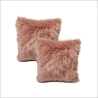 Kit x 2 Fundas Cojines Peluche Largo Palo de Rosa