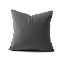 Cojín Decorativo Cuadrado En Tela - Gris Oscuro