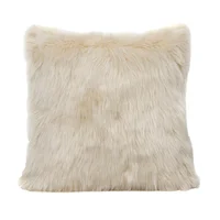 Funda para Cojín Peluche Largo Crema
