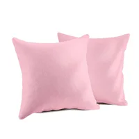 Funda X2 Cojines Decorativos Cuadrados En Tela - Rosado