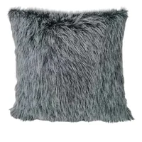 Funda para Cojín Peluche Largo Gris Matizado