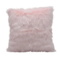 Funda para Cojín Peluche Largo Rosa Palido