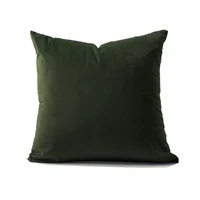 Funda para Cojín Decorativo Cuadrado En Tela - Verde Militar