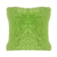 Funda para Cojín Peludo Verde Limón