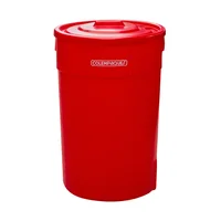Caneca Cilíndrica Colempaques 208 Litros Tapa Plana Roja