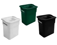 Kit Canecas Rectangulares Colempaques 35 Litros Tapa Orificio Blanca Verde Negra