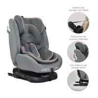 Silla Carro Bebé First Plus 360° Priori Gris Rosa