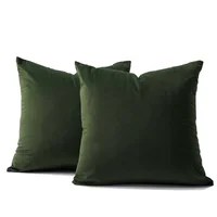 Cojín X2 Decorativo Cuadrado En Tela - Verde Militar