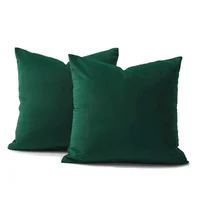 Cojín X2 Decorativo Cuadrado En Tela - Verde Esmeralda