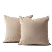Cojín X2 Decorativo Cuadrado En Tela - Beige