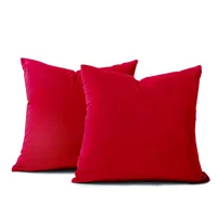Cojín X2 Decorativo Cuadrado En Tela - Rojo