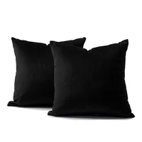 Cojín X2 Decorativo Cuadrado En Tela - Negro
