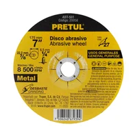 Disco para Desbaste de Metal de 7" 6.2 mm. 8.500 Rpm