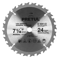 Disco Sierra Madera de 7.1/4" Centro 5/8" 24 Dientes
