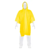 Poncho Impermeable Amarillo De Pvc Con Broches. Delgado