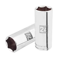 Copa Estándar Larga 24 mm de 6 Puntas Cuadrante de 1/2 Pulgada Truper