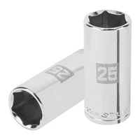 Copa Estándar Larga 25 mm de 6 Puntas Cuadrante de 1/2 Pulgada Truper