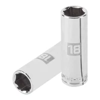 Copa Estándar Larga 18 mm de 6 Puntas Cuadrante de 1/2 Pulgada Truper