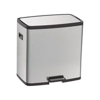 Basurero Papelera con Pedal Tramontina Octos en Acero Inoxidable 430 15+15Lts
