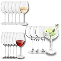 Set Cocktail 16 Copas 6 Copas Vino Tino 540ml 6 Copas Vino Blanco 410ml 4 Copas Gin Tonic 650ml
