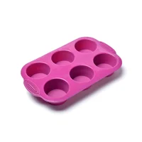 Molde Silicona Ponqué Muffin 6 Und. 30x18x3.8 cm Press 77306 Fucsia